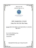 TIỂU LUẬN MARKETING CĂN BẢN PHÂN TÍCH CHIẾN LƯỢC THỊ TRƯỜNG CỦA THƯƠNG HIỆU BITI’S