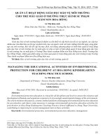 Quản lý hoạt động giáo dục bảo vệ môi trường cho trẻ mẫu giáo ở trường Thực hành Sư phạm Mầm non Hoa Hồng