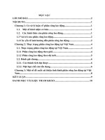 Thực trạng phân công lao động tại Việt Nam.  XÃ HỘI HỌC LAO ĐỘNG