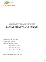 ASSIGNMENT quan hệ báo chí ra mắt phim trạng quỳnh