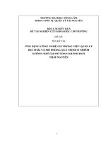 Báo cáo  Ứng dụng công nghệ GIS trong việc quản lý bụi thải và mô phỏng quá trình ô nhiễm tại mỏ than Khánh Hòa, tỉnh Thái Nguyên