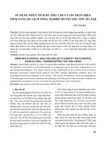 Sử dụng phân tích đa tiêu chí và GIS nhận diện tiềm năng du lịch nông nghiệp huyện Sóc Sơn, Hà Nội