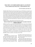 Nhận thức về ô nhiễm không khí của người dân làng nghề huyện Hoài Đức, thành phố Hà Nội