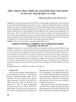 Thực trạng phát triển du lịch sinh thái cộng đồng ở Cồn Sơn, thành phố Cần Thơ