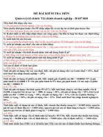 ĐỀ BÀI KIỂM TRA MÔN Quản trị tài chínhTài chính doanh nghiệp-BA07.068