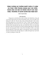 TĂNG CƯỜNG SỰ THỐNG NHẤT GIỮA LÝ LUẬN VÀ THỰC TIỄN TRONG GIẢNG DẠY CÁC MÔN KHOA HỌC XÃ HỘI VÀ NHÂN VĂN Ở CÁC HỌC VIỆN, TRƯỜNG SĨ QUAN QUÂN ĐỘI HIỆN NAY