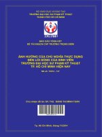 Ảnh hưởng của chủ nghĩa thực dụng ðến lối sống của sinh viên trường ðại học sư phạm kỹ thuật tp  hồ chí minh hiện nay 