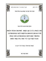 Phân tích chi phí   hiệu quả của phác đồ letrozole kết hợp palbociclib so với phác đồ letrozole đơn độc trong điều trị ung thư vú tại việt nam 