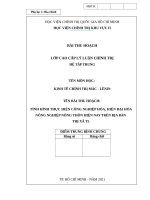 TÌNH HÌNH THỰC HIỆN CÔNG NGHIỆP HÓA, HIỆN ĐẠI HÓA NÔNG NGHIỆP NÔNG THÔN HIỆN NAY TRÊN ĐỊA BÀN  THỊ XÃ TL