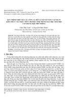 Quy trình thiết kế các công cụ rèn luyện kĩ năng vận dụng kiến thức vào thực tiễn cho học sinh trong dạy học Sinh học cấp trung học phổ thông