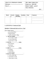 Tieng Anh 5 Chinh thuc De thi hoc ki 1