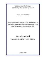 Đầu tư phát triển cơ sở vật chất, thiết bị phục vụ đào tạo và nghiên cứu khoa học trong các cơ sở giáo dục đại học công lập ở Việt Nam