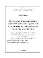 LÝ HOÀNG YEN xây DỰNG VÀ áp DỤNG DANH MỤC TƯƠNG TÁC THUỐC bất lợi cần CHÚ ý TRONG THỰC HÀNH lâm SÀNG TẠI TRUNG tâm y TE hữu LŨNG LUẬN văn dược SĨ CHUYÊN KHOA cấp i 