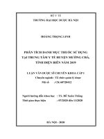 HOÀNG TRỌNG LINH PHÂN TÍCH DANH mục THUỐC sử DỤNG tại TRUNG tâm y tế HUYỆN MƯỜNG CHÀ, TỈNH điện BIÊN năm 2019 LUẬN văn dược sỹ CHUYÊN KHOA cấp i 