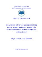 Tài liệu luận văn Hoàn Thiện Công Tác Xác Định Giá Trị Doanh Nghiệp Nhằm Đẩy