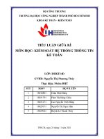 TIỂU LUẬN GIỮA KÌ KIỂM SOÁT HỆ THỐNG THÔNG TIN KẾ TOÁN  TRÌNH BÀY KẾT QUẢ KHẢO SÁT ĐÁNH GIÁ TÍNH KIỂM SOÁT PHẦN MỀM ODOO 