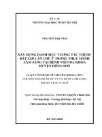 NGUYỄN THỊ năm xây DỰNG DANH mục TƯƠNG tác THUỐC bất lợi cần CHÚ ý TRONG THỰC HÀNH lâm SÀNG tại BỆNH VIỆN đa KHOA HUYỆN ĐÔNG sơn LUẬN văn dược sĩ CHUYÊN KHOA cấp i 