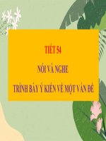 TIẾT 54  nói và NGHE TRÌNH bày ý KIẾN về một vấn đề 
