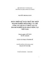 Tài liệu luận văn Hoàn Thiện Kế Toán Thuế Thu Nhập Doanh Nghiệp Nhằm Phục Vụ