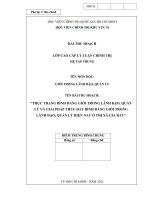 THỰC TRẠNG BÌNH ĐẲNG GIỚI TRONG LÃNH ĐẠO, QUẢN LÝ VÀ GIẢI PHÁP THÚC ĐẨY BÌNH ĐẲNG GIỚI TRONG LÃNH ĐẠO, QUẢN LÝ HIỆN NAY Ở THỊ XÃ GIA RAY