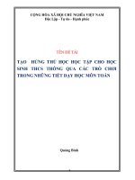 SKKN tạo hứng thú học tập cho học sinh THCS thông qua các trò chơi trong những tiết dạy học toán 