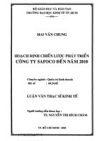 Tài liệu luận văn Hoạch Định Chiến Lược Phát Triển Công Ty SAFOCO