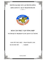 BÁO CÁO THỰC TẬP TỔNG HỢPNGÀNH QUẢN TRỊ DỊCH VỤ DU LỊCH VÀ LỮ HÀNH TẠI CÔNG TY CỔ PHẦN DU LỊCH VÀ TIẾP THỊGIAO THÔNG VẬN TẢI VIỆT NAM – VIETRAVET