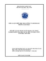 Tiểu luận đo lường và đánh giá trong giáo dục xây dựng ngân hàng câu trắc nghiệm kiểm tra học kỳ II, môn tin học 9