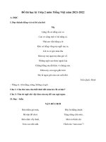 Đề thi học kì 1 lớp 2 môn Tiếng Việt năm 2021-2022 sách Chân trời - Đề 2