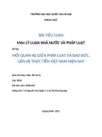 Mối quan hệ giữa pháp luật và đạo đức, liên hệ thực tiễn Việt Nam hiện nay