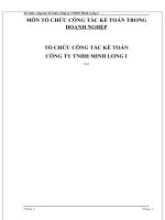 Chuyên đề Xây dựng hệ thống thông tin kế toán trong chu trình doanh thu tại công ty minh long