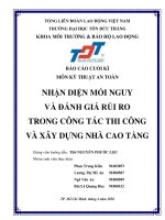 BÁO CÁO CUỐI KÌ  MÔN KỸ THUẬT AN TOÀN  NHẬN DIỆN MỐI NGUY  VÀ ĐÁNH GIÁ RỦI RO  TRONG CÔNG TÁC THI CÔNG VÀ XÂY DỰNG NHÀ CAO TẦNG
