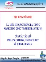 Bài giảng Marketing quốc tế - Nguyễn Tương Lai