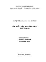 TIỂU LUẬN VĂN HÓA ẨM THỰC TÌM HIỂU VĂN HÓA ẨM THỰC AUSTRALIA