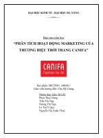 PHÂN TÍCH HOẠT ĐỘNG MARKETING CỦA THƯƠNG HIỆU THỜI TRANG CANIFA