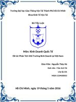 Kinh Doanh Quốc Tế Đề tài: Phân Tích Môi Trường Kinh Doanh tại Việt Nam