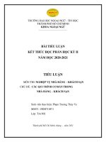 TIỂU LUẬN NGHIỆP VỤ NHÀ HÀNG – KHÁCH SẠN CÁC QUI TRÌNH CƠ BẢN TRONG NHÀ HÀNG – KHÁCH SẠN