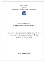 CÁC YẾU TỐ ẢNH HƯỞNG ĐẾN Ý ĐỊNH SỬ DỤNG ỨNG DỤNG ĐẶT ĐỒ ĂN BAEMIN CỦA SINH VIÊN TẠI THÀNH PHỐ HỒ CHÍ MINH