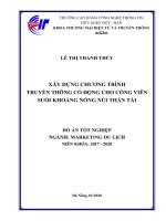 Đồ án tốt nghiệp Marketing du lịch: Xây dựng chương trình truyền thông cổ động cho công viên suối khoáng nóng Núi Thần Tài