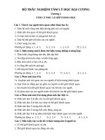 CÂU HỎI TRẮC NGHIỆM VÀ ĐÁP ÁN MÔN TÂM LÝ