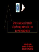 ÁP DỤNG KHUNG LÝ THUYẾT VỀ QUẢN TRỊ CHIẾN LƯỢC CHO DOANH NGHIỆP BITI’S