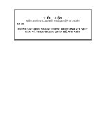 Môn CHÍNH SÁCH đối NGOẠI một số nước lớn, chinh sach doi ngoai anh voi viet nam va thuc trang quan he anh viet