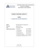 SUBJECT REPORT GROUP 4 TOPIC SAMSUNG ELECTRONICS subject international business management