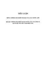 Môn CHÍNH SÁCH đối NGOẠI một số nước lớn, CHÍNH SÁCH đối NGOẠI TOÀN cầu của ANH và QUAN hệ với VIỆT NAM HIỆN NAY