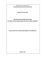 Ứng dụng điều khiển thích nghi hệ thiếu cơ cấu chấp hành cho xe tự hành ba bánh