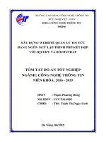 Tóm tắt Đồ án tốt nghiệp Công nghệ thông tin: Xây dựng website quản lý tin tức bằng ngôn ngữ lập trình PHP kết hợp với jquery và bootstrap