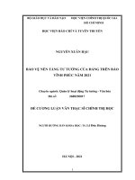 Hướng dẫn lập Đề cương luận văn Bảo vệ nền tảng tư tưởng của Đảng trên Báo điện tử Vĩnh Phúc năm 2021