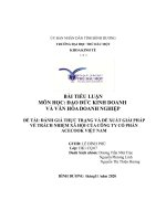 TIỂU LUẬN ĐẠO ĐỨC KINH DOANH VÀ VĂN HÓA DOANH NGHIỆP ĐÁNH GIÁ THỰC TRẠNG VÀ ĐỀ XUẤT GIẢI PHÁP VỀ TRÁCH NHIỆM XÃ HỘI CỦA CÔNG TY CỔ PHẦN ACECOOK VIỆT NAM