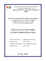 Tóm tắt Đồ án tốt nghiệp Marketing du lịch: Một số giải pháp hoàn thiện hoạt động E-Marketing tại Công ty TNHH MTV H - Đà Nẵng Open Tour