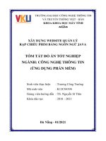 Tóm tắt Đồ án tốt nghiệp Công nghệ thông tin: Xây dựng website quản lý rạp chiếu phim bằng ngôn ngữ java